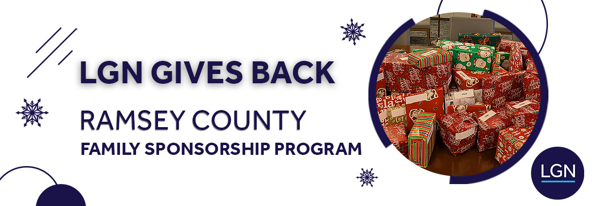 Holiday greeting graphic featuring the LGN logo, illustrated snowmen, and winter scenery wishing viewers Happy Holidays.