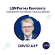 Headshot of LGN Partner David Asp with text reading “LGN Partner Reappointed – Reappointed Chair, Minnesota Campaign Finance & Public Disclosure Board.”
