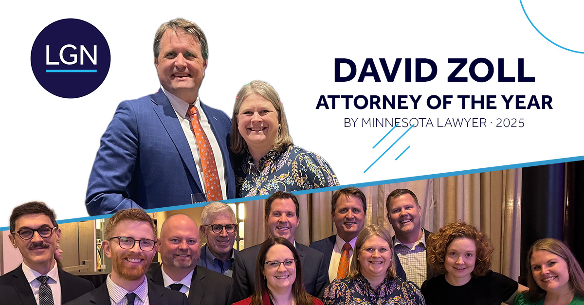 Dave Zoll at Minnesota Lawyer Attorneys of the Year banquet 2026